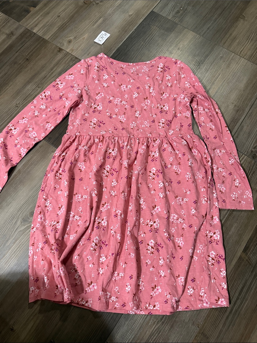 NWT size 10/12 The Children's Place Rose Pink Floral Long-Sleeve Casual Dress - Picture 3 of 3